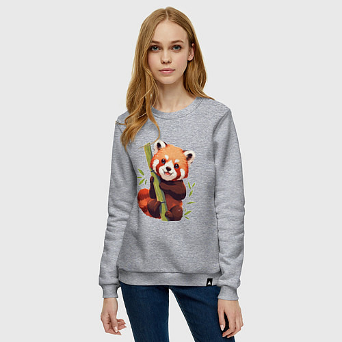 Женский свитшот The Red Panda / Меланж – фото 3
