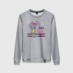 Свитшот хлопковый женский Lets hula hoop, цвет: меланж