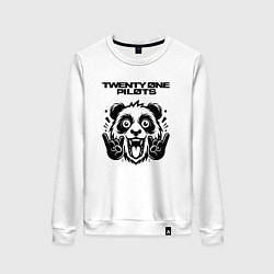 Свитшот хлопковый женский Twenty One Pilots - rock panda, цвет: белый