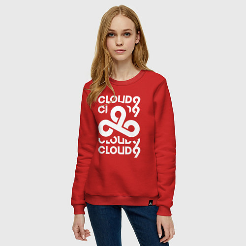 Женский свитшот Cloud9 - in logo / Красный – фото 3