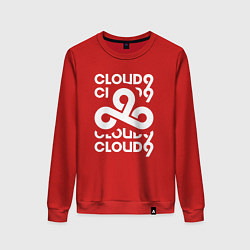 Свитшот хлопковый женский Cloud9 - in logo, цвет: красный