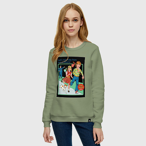 Женский свитшот Убегайте от любых проблем мем / Авокадо – фото 3