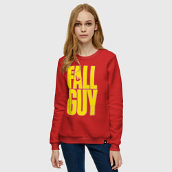 Свитшот хлопковый женский The fall guy logo, цвет: красный — фото 2