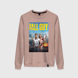 Свитшот хлопковый женский Ryan Gosling and Emily Blunt the fall guy, цвет: пыльно-розовый