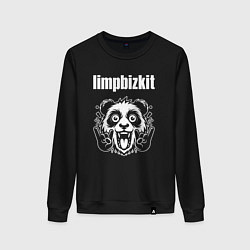 Свитшот хлопковый женский Limp Bizkit rock panda, цвет: черный