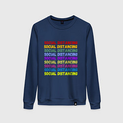 Женский свитшот Social distancing - социальная дистанция