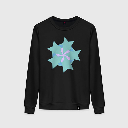 Женский свитшот Совмещенные звезды / Черный – фото 1