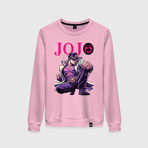 Женский свитшот Джотаро Куджо - нейросеть / Светло-розовый – фото 1