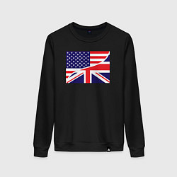 Свитшот хлопковый женский США и Великобритания, цвет: черный