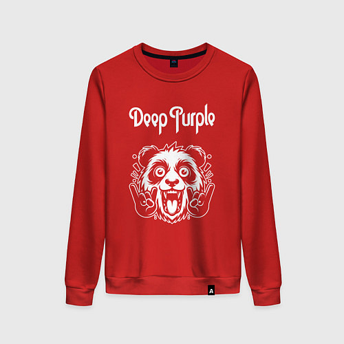 Женский свитшот Deep Purple rock panda / Красный – фото 1