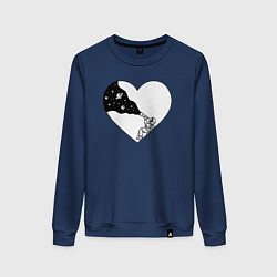 Свитшот хлопковый женский Любовь к космосу, цвет: тёмно-синий