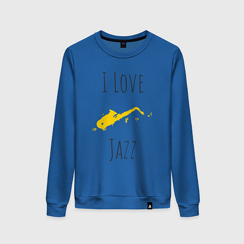 Женский свитшот Я люблю джаз / Синий – фото 1