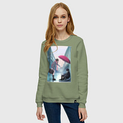 Свитшот хлопковый женский Хиёри Ики Ято, цвет: авокадо — фото 2