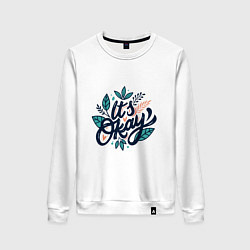 Свитшот хлопковый женский Its okay, цвет: белый