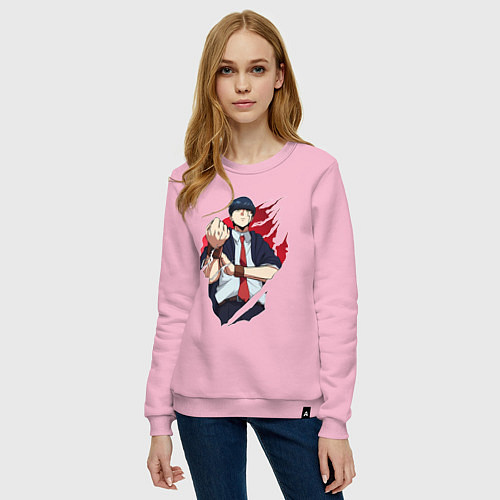 Женский свитшот Мэш Бёрндэд маг / Светло-розовый – фото 3