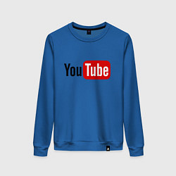 Свитшот хлопковый женский You tube logo, цвет: синий