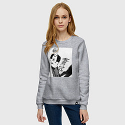 Свитшот хлопковый женский Эйкити Онидзука учитель, цвет: меланж — фото 2