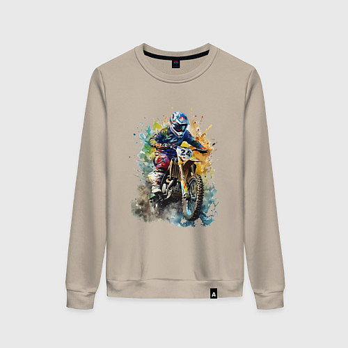 Женский свитшот Мотокросс / Миндальный – фото 1