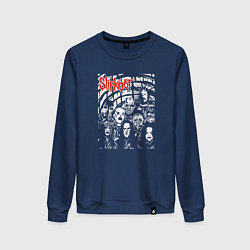 Свитшот хлопковый женский Slipknot rock band, цвет: тёмно-синий