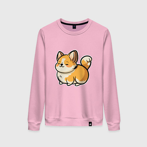 Женский свитшот Милый корги пухленький / Светло-розовый – фото 1