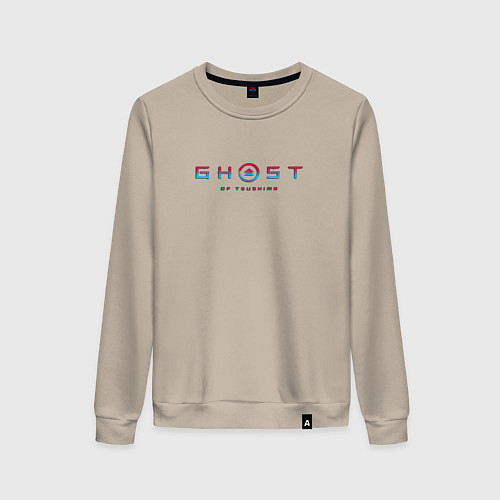 Женский свитшот Ghost of tsushima gradient logo japan / Миндальный – фото 1