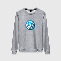 Свитшот хлопковый женский Volkswagen logo blue, цвет: меланж