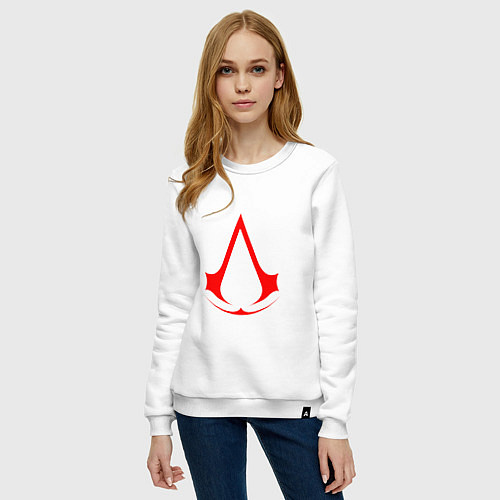 Женский свитшот Red logo of assassins / Белый – фото 3