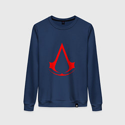 Свитшот хлопковый женский Red logo of assassins, цвет: тёмно-синий