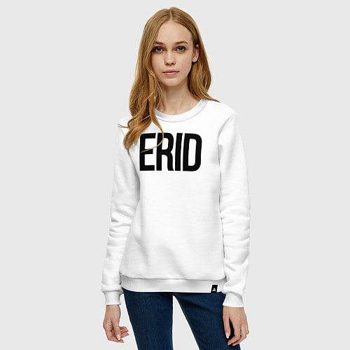 Женский свитшот Токен для рекламы - ERID / Белый – фото 3