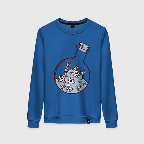 Женский свитшот Скелеты в колбе / Синий – фото 1