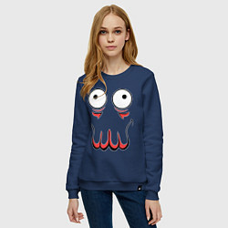 Свитшот хлопковый женский John Zoidberg Face, цвет: тёмно-синий — фото 2