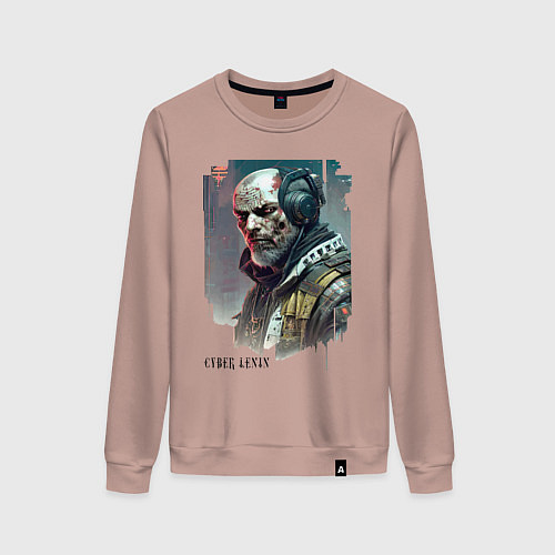 Женский свитшот Cyber Lenin - ai art fantasy / Пыльно-розовый – фото 1