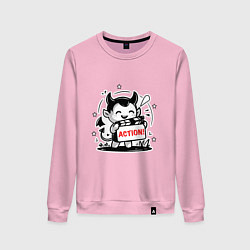 Женский свитшот Чертик с кинохлопушкой