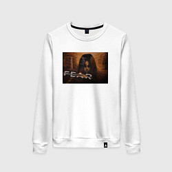 Свитшот хлопковый женский Альма Вейд Fear 1, цвет: белый