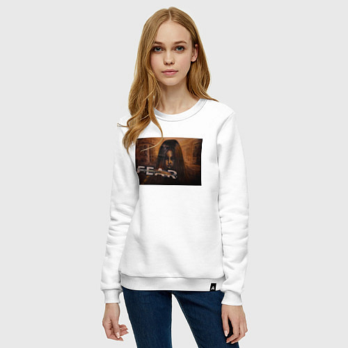 Женский свитшот Альма Вейд Fear 1 / Белый – фото 3