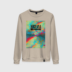 Свитшот хлопковый женский Nirvana nevermind album, цвет: миндальный