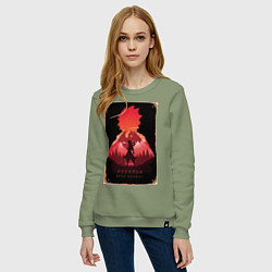 Свитшот хлопковый женский Хвост Феи Нацу Драгнил, цвет: авокадо — фото 2