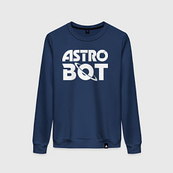 Свитшот хлопковый женский Astro bot logo, цвет: тёмно-синий