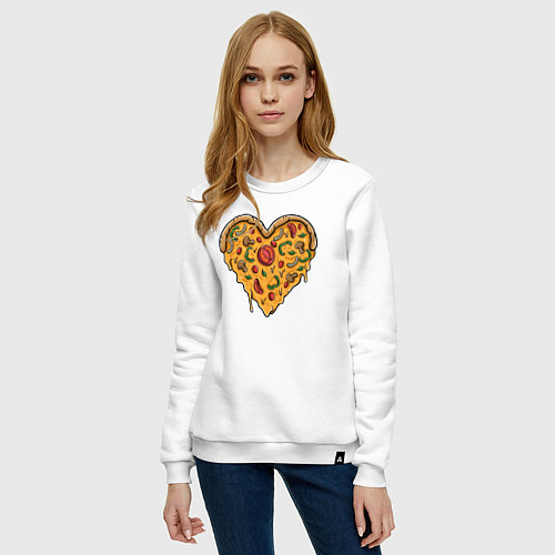 Женский свитшот Pizza heart / Белый – фото 3