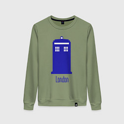 Свитшот хлопковый женский Tardis - London, цвет: авокадо