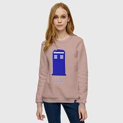 Свитшот хлопковый женский Tardis - London, цвет: пыльно-розовый — фото 2