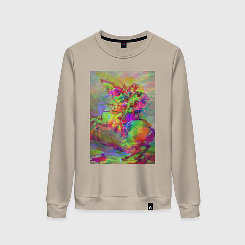 Женский свитшот Бонапарт на перевале Сен-Бернар с глюками / Миндальный – фото 1