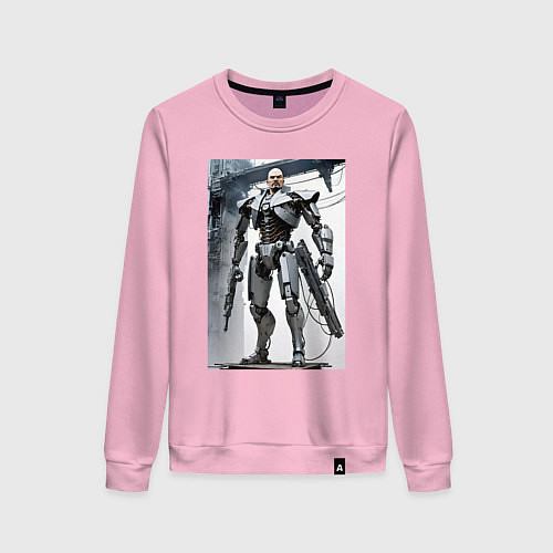 Женский свитшот Ленин робот - киборг ai art / Светло-розовый – фото 1
