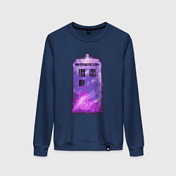 Свитшот хлопковый женский Violet tardis, цвет: тёмно-синий