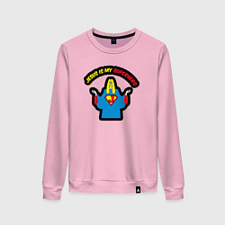 Свитшот хлопковый женский Иисус мой супергерой, цвет: светло-розовый