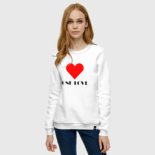 Женский свитшот One - love / Белый – фото 3