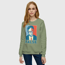 Свитшот хлопковый женский Dwight false - офис, цвет: авокадо — фото 2