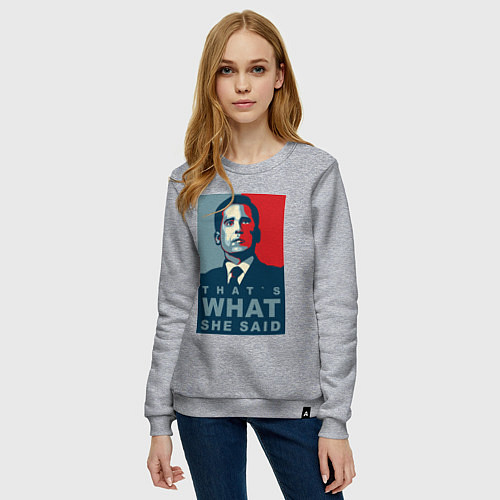Женский свитшот Thats what she said - the office / Меланж – фото 3