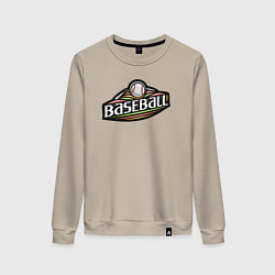 Свитшот хлопковый женский Baseball sport, цвет: миндальный