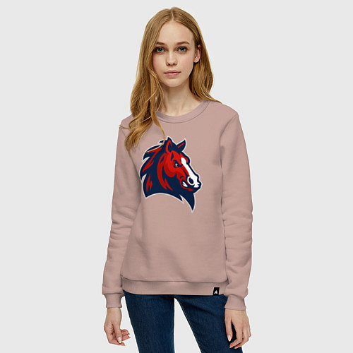 Женский свитшот Красный конь / Пыльно-розовый – фото 3